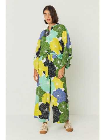 SKFK Blouse "Doltza" groen/geel/donkerblauw