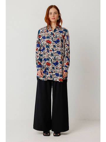 SKFK Bluse "Amagoia" in Creme/ Blau