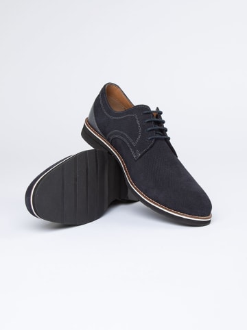 PAUL VESTERBRO Leren veterschoenen donkerblauw