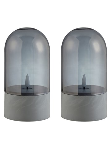 Brilliant Lampy dekoracyjne LED (2 szt.) "Illusion" w kolorze szarym - wys. 15,5 x Ø 8 cm