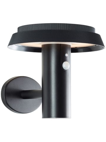 Brilliant LED-Solar-Wandleuchte "Alvero" in Schwarz - (B)20 x (H)21 x (T)18 cm