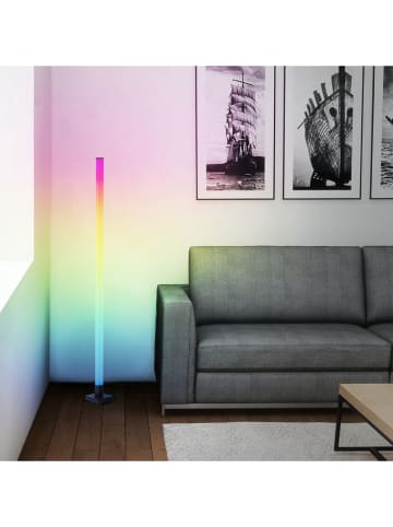 Brilliant Lampa stojąca LED "Neele" w kolorze czarnym ze wzorem - wys. 150 x Ø 12,5 cm