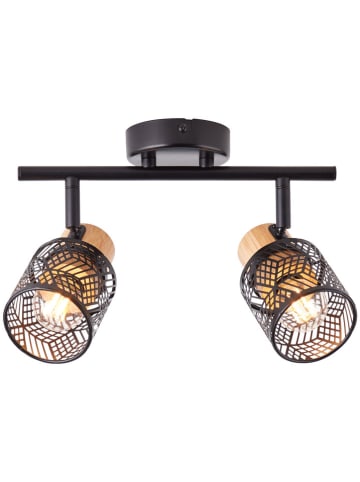 Brilliant Plafonnière "Santy" zwart/lichtbruin - (B)38 x (H)7,7 x (D)19,5 cm