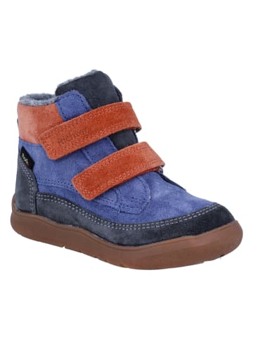 Richter Shoes Leder-Barfußschuhe "Samy" in Blau/ Orange