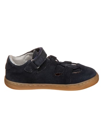 Richter Shoes Leder-Halbsandalen in Dunkelblau