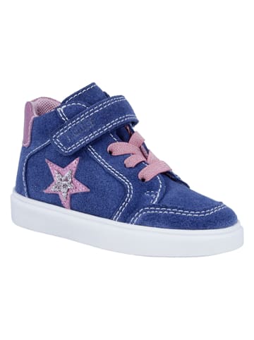 Richter Shoes Skórzane sneakersy "Flora" w kolorze niebiesko-jasnoróżowym