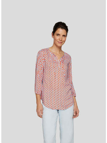 Rabe Bluse in Hellblau/ Orange
