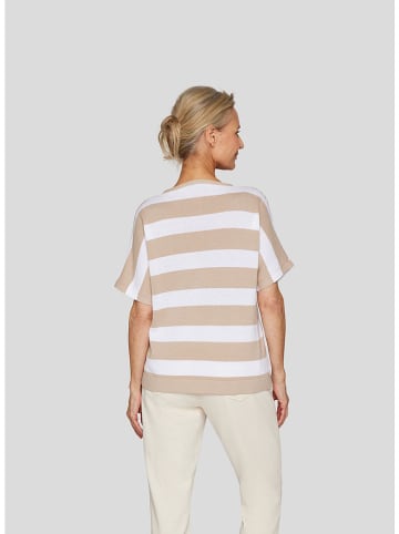 Rabe Pullover in Camel/ Weiß
