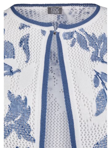 Rabe Cardigan in Weiß/ Blau