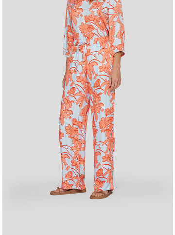 Rabe Hose in Hellblau/ Orange
