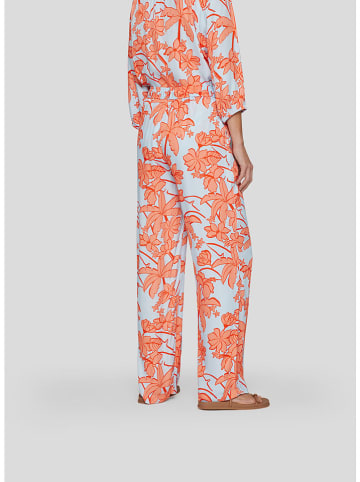 Rabe Hose in Hellblau/ Orange