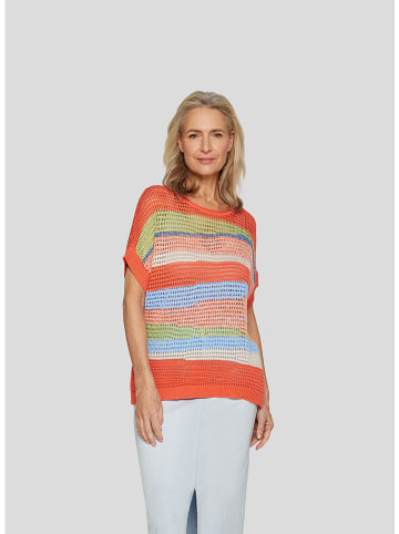 Rabe Pullover in Orange/ Hellblau