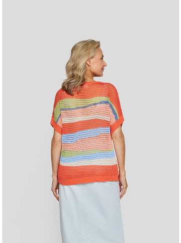 Rabe Pullover in Orange/ Hellblau
