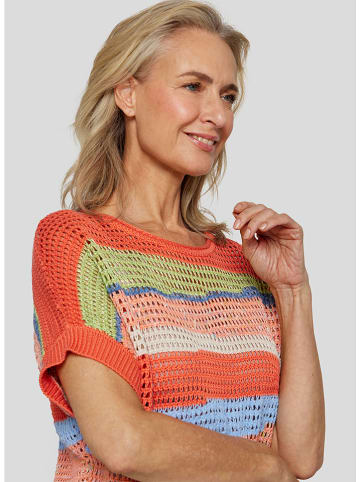 Rabe Pullover in Orange/ Hellblau