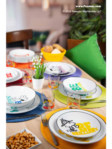 Trendy Kitchen by EXCÉLSA 12-częściowy zestaw talerzy "Peanuts Be" ze wzorem
