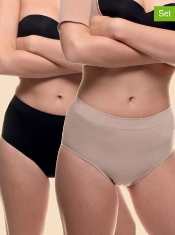 Anaissa 2er-Set: Shape-Slips in Beige/ Schwarz