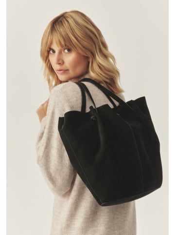 TATUUM Leder-Shopper "Oria" in Schwarz - (B)56 x (H)32 cm