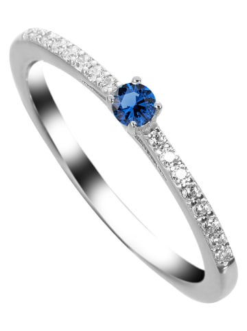 DIA DIAMONDS Zilveren ring met edelstenen en diamanten