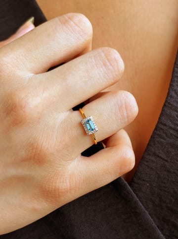 DIA DIAMONDS Vergold. Ring mit Diamanten und Edelsteinen