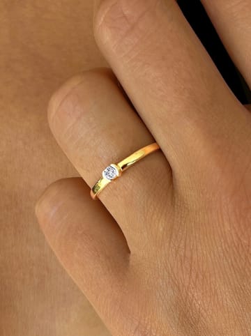 DIA DIAMONDS Pozłacany pierścionek z diamentami