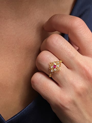 DIA DIAMONDS Vergold. Ring mit Diamanten und Edelsteinen