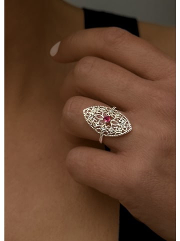 DIA DIAMONDS Vergold. Ring mit Diamanten und Edelsteinen