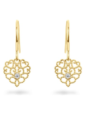 DIA DIAMONDS Vergulde oorhangers met diamanten