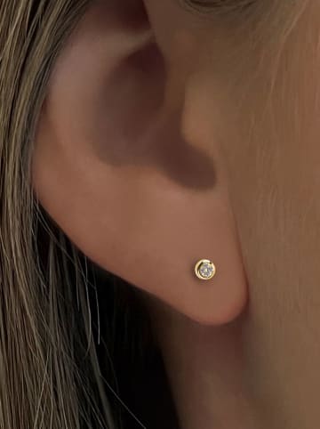 DIA DIAMONDS Vergulde oorstekers met diamanten