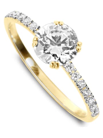 DIA DIAMONDS Vergulde ring met diamanten en edelstenen
