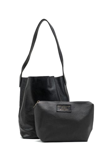 maison héritage PARIS Leder-Schultertasche "Figa" in Schwarz - (B)20 x (H)27 x (T)15 cm