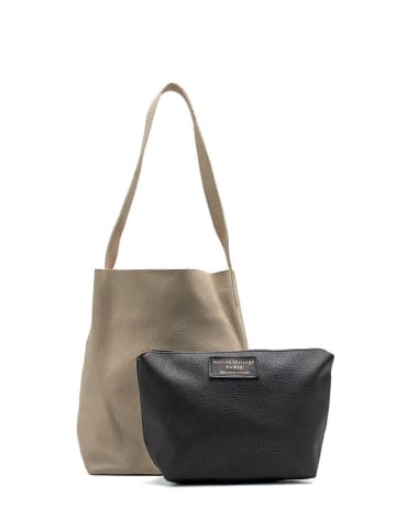 maison héritage PARIS Leren schoudertas "Figa" crème - (B)20 x (H)27 x (D)15 cm