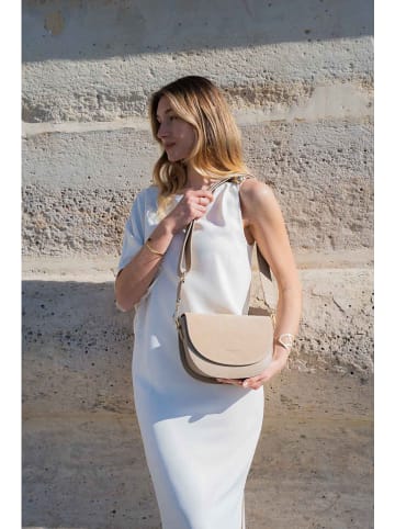 maison héritage PARIS Leder-Umhängetasche "Zest" in Taupe - (B)24 x (H)19 x (T)9 cm