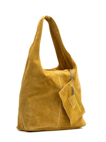 maison héritage PARIS Leder-Schultertasche "Viera" in Gelb - (B)35 x (H)25 x (T)1 cm