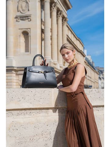 maison héritage PARIS Leder-Henkeltasche "Dieci" in Schwarz - (B)37 x (H)26 x (T)12 cm
