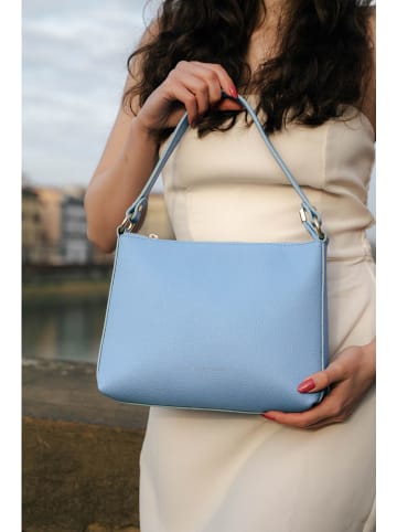 maison héritage PARIS Leder-Henkeltasche "Tiji" in Hellblau - (B)28 x (H)21 x (T)8 cm