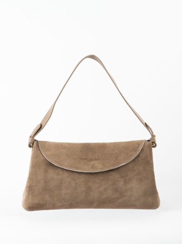 maison héritage PARIS Leder-Henkeltasche "Siena" in Taupe - (B)34 x (H)22 x (T)12 cm