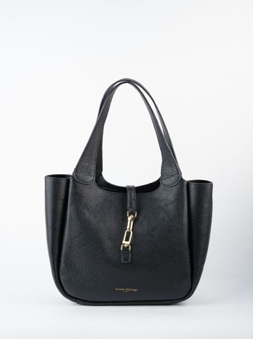 maison héritage PARIS Leder-Shopper "Artic" in Schwarz - (B)41 x (H)28 x (T)11 cm