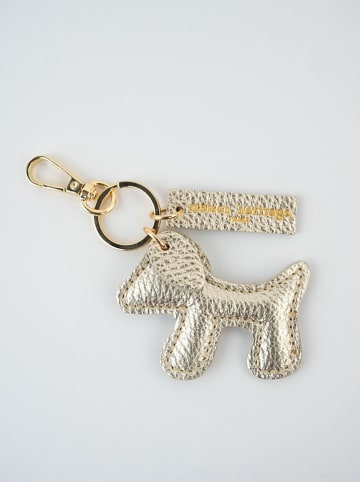maison héritage PARIS Leren sleutelhanger "Mish" goudkleurig in Gold - (B)7 x (H)6 cm