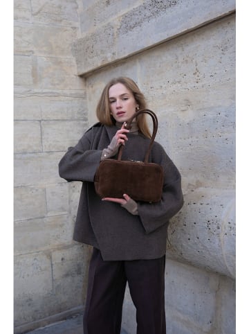 maison héritage PARIS Leder-Schultertasche "Kold" in Braun - (B)29 x (H)17 x (T)8 cm
