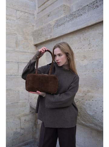 maison héritage PARIS Leder-Schultertasche "Kold" in Braun - (B)29 x (H)17 x (T)8 cm