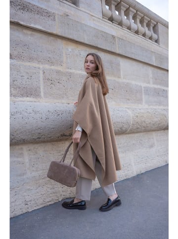 maison héritage PARIS Leder-Schultertasche "Kold" in Taupe - (B)29 x (H)17 x (T)8 cm