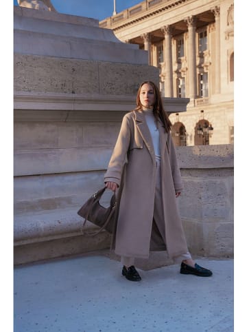maison héritage PARIS Leder-Henkeltasche "Eira" in Taupe - (B)34 x (H)17 x (T)1 cm