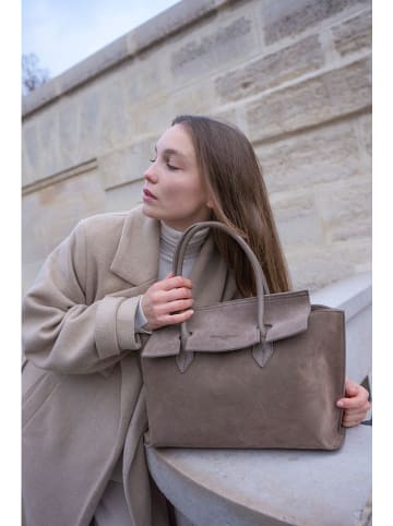 maison héritage PARIS Leren handtas "Pretti" taupe - (B)34 x (H)21 x (D)13 cm