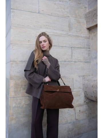 maison héritage PARIS Leder-Henkeltasche "Grand Talia" in Braun - (B)40 x (H)27 x (T)13 cm