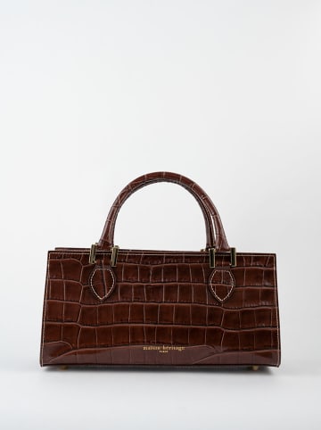 maison héritage PARIS Leder-Henkeltasche "Kimchi" in Braun - (B)26 x (H)16 x (T)14 cm