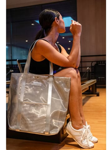 maison héritage PARIS Shopper bag "Blues" w kolorze srebrno-szarym - 35 x 52 x 20 cm