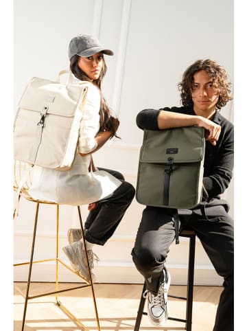 maison héritage PARIS Rucksack "Dosi" in Khaki - (B)29,5 x (H)42 x (T)12 cm
