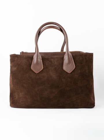 maison héritage PARIS Leder-Henkeltasche "Milia" in Braun - (B)40 x (H)25 x (T)16 cm