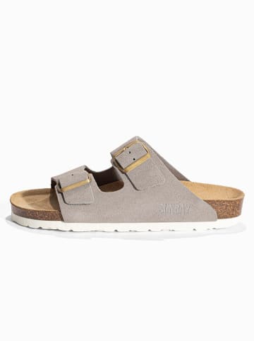 Sunbay Leren slippers "Trefle" grijs