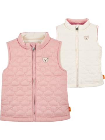 Steiff Omkeerbare bodywarmer lichtroze/crème